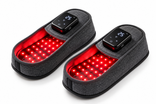 AuraPies™ — Zapatillas de Bienestar profundo con Luz Roja 660nm y Calor Térmico